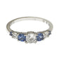 Suzy Levian Sterling Silver Sapphire & Diamond Accent 1.75cttw 7-Stone Ring