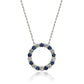 Suzy Levian Sterling Silver Sapphire & Diamond Accent Alternating Circle Eternity Necklace