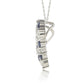 Suzy Levian Sterling Silver Sapphire & Diamond Accent Alternating Heart Eternity Pendant