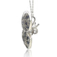 Suzy Levian Sterling Silver Sapphire & Diamond Accent Butterfly Pendant Brooch