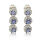 Suzy Levian Sterling Silver Sapphire & Diamond Accent Circle Dangle Earrings