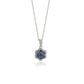 Suzy Levian Sterling Silver Sapphire & Diamond Accent Flower Pendant
