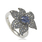 Suzy Levian Sterling Silver Sapphire and Diamond Accent Exotic Flower Ring