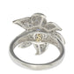 Suzy Levian Sterling Silver Sapphire and Diamond Accent Exotic Flower Ring