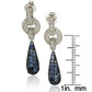 Suzy Levian Sterling Silver Blue Sapphire and Diamond Accent Tear Drop Dangle Earrings