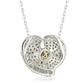 Suzy Levian Sterling Silver Sapphire and Diamond Accent Whimsical Heart Pendant Necklace