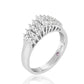 Suzy Levian Sterling Silver White Cubic Zirconia 3-Row Ring