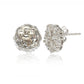 Suzy Levian Sterling Silver White Cubic Zirconia Fancy Cluster Stud Earrings