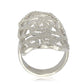 Suzy Levian Sterling Silver White Cubic Zirconia Knuckle Flower Ring