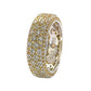 Suzy Levian Sterling Silver Yellow Sapphire and Diamond Accent Eternity Pave Ring