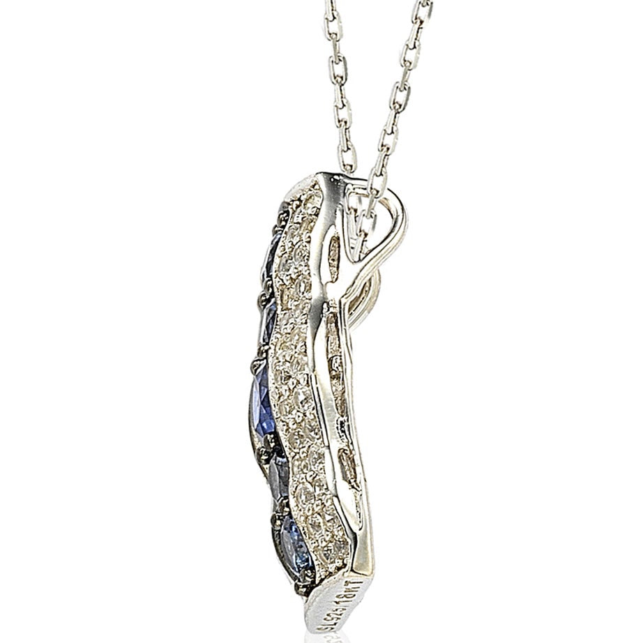 Suzy Levian Sterling Silver Sapphire and Diamond Accent Pendant