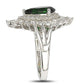 Suzy Levian Sterling Silver and 18k Gold Simulated Emerald Ring