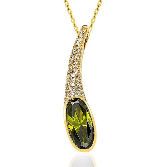 Suzy Levian Sterling Silver18k Gold Cubic Zirconia Necklace