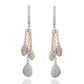Suzy Levian Tri-Tone Sterling Silver White Cubic Zirconia Dangle Earrings