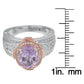 Suzy Levian Two-Tone Sterling Silver 4.9 cttw Purple Amethyst Ring