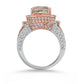 Suzy Levian Two-Tone Sterling Silver 5.88 TCW Cushion-Cut Green Amethyst Ring