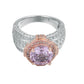 Suzy Levian Two-Tone Sterling Silver Round 4.85 TCW Purple Amethyst Ring