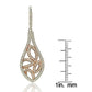Suzy Levian Two-Tone Sterling Silver White Cubic Zirconia Floral Drop Earrings
