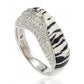 Suzy Levian Wild Side Sterling Silver Cubic Zirconia White Tiger Ring