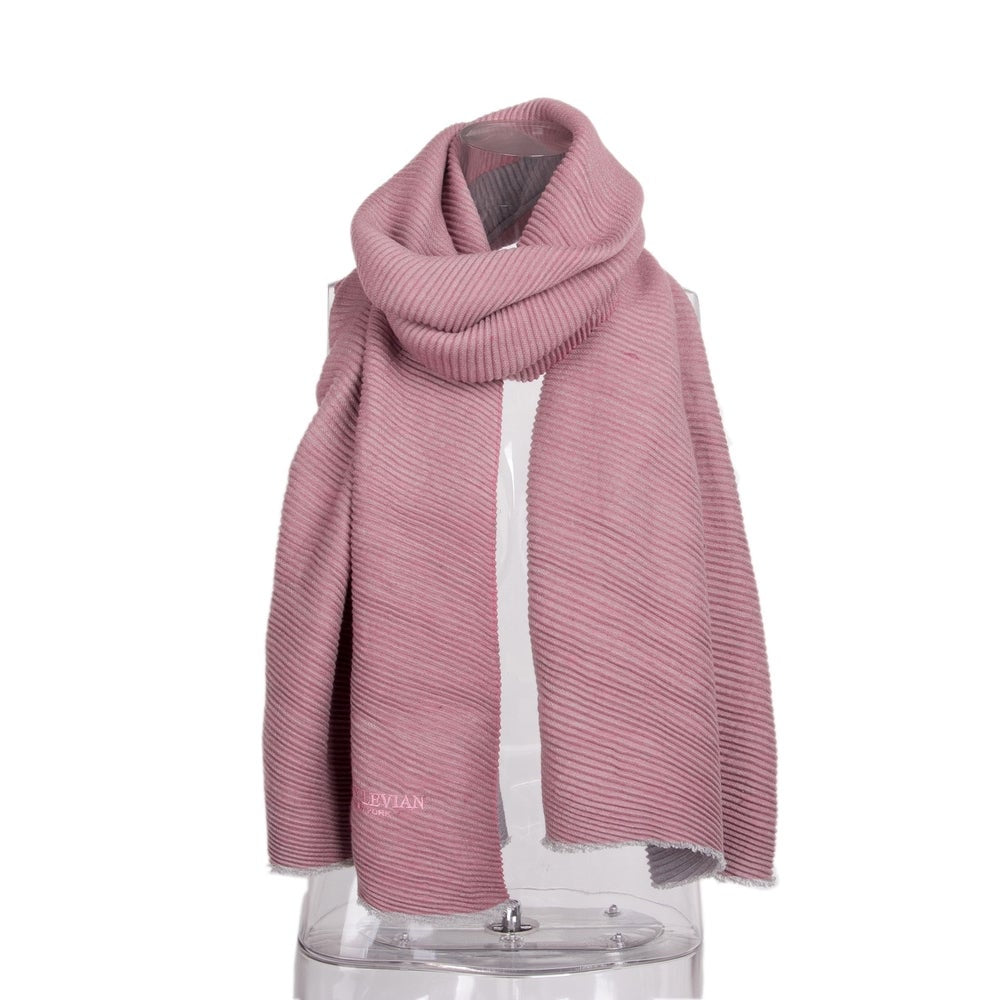 Suzy Levian Women's Double-Sided Pink and Grey Scarf