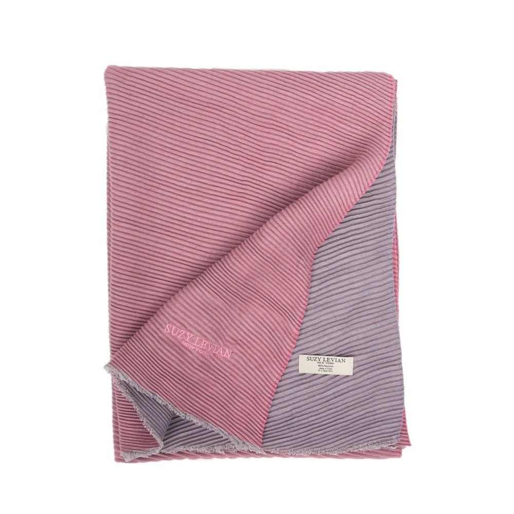 Suzy Levian Women's Double-Sided Pink and Grey Scarf