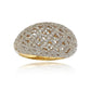 Suzy Levian Golden Sterling Silver Pave Cubic Zirconia Crisscross Ring