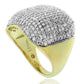 Suzy Levian Yellow Sterling Silver Pave Cubic Zirconia Modern Pave Ring