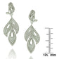 Suzy Levian Sterling Silver White Cubic Zirconia Feather Earrings
