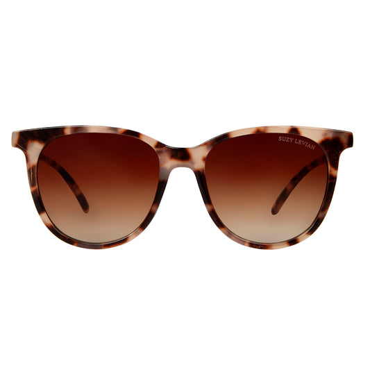 Suzy Levian Women's Brown Tortoise Square Lens Sunglasses