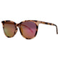 Suzy Levian Women's Beige Tortoise Square Pink Mirrored Lens Sunglasses