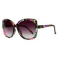 Suzy Levian Women's Black Floral Oversize Lens Sunglasses