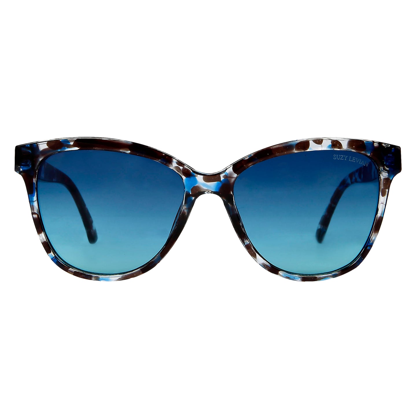 Suzy Levian Women's Blue Tortoise Cat-Eyed Square Lens Sunglasses