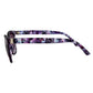 Suzy Levian Women's Purple Tortoise Square Lens Cat-Eye Sunglasses