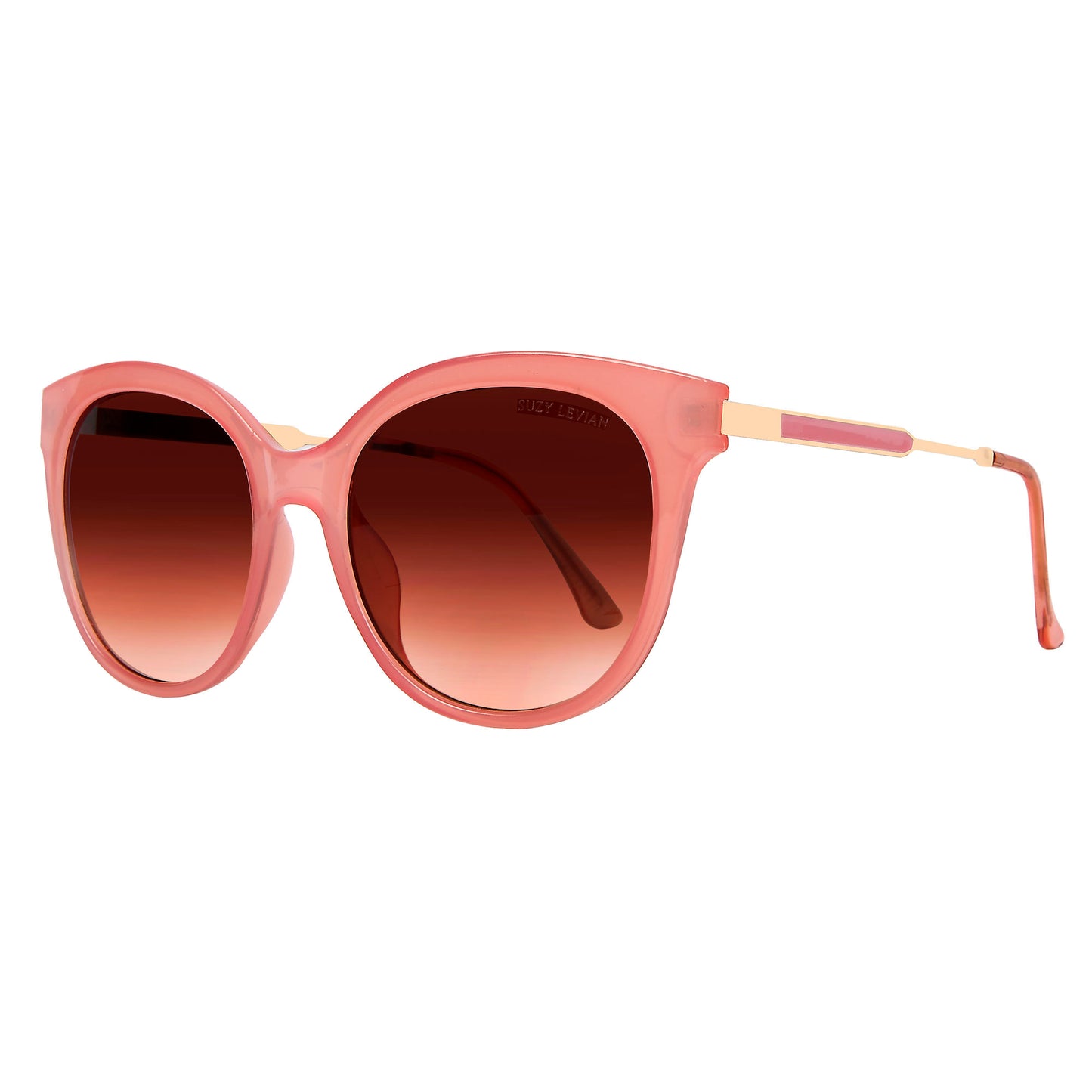 Suzy Levian Women's Pink Oversize Lens Rose Gold Accent Sunglasses