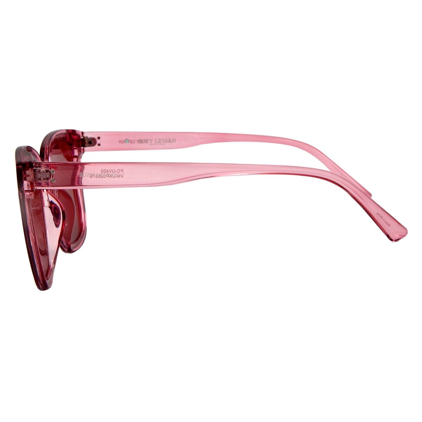 Suzy Levian Women's Light Pink Oversize Square Lens Silver Accent Sunglasses