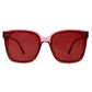 Suzy Levian Women's Light Pink Oversize Square Lens Silver Accent Sunglasses