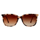 Suzy Levian Women's Beige Tortoise Square Lens Gold Accent Sunglasses