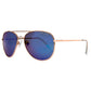 Suzy Levian Women's Blue Reflector Mirrored Aviator Classic Gold Frame Sunglasses